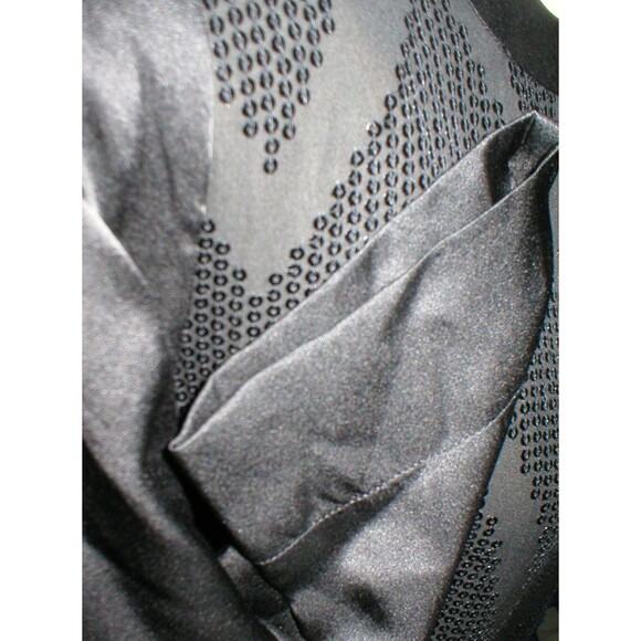 New Womens 4 NWT $449 Sequin Silk Dress Black L'AGENCE Sleeves Chevron Zig Zag - Picture 12 of 12